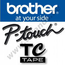 Brother TC-195 - White On Clear 9mm Adhesive Tape for PT-8, 500, 2000, 3000, 5000